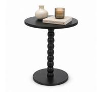 Urbn-Living Urbnliving Modern Black Round Mdf Wood Side Table Bedside Nightstand Coffee End Table
