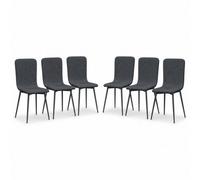 Urbn-Living Urbnliving Modern Dining Chairs Padded Scoop Back Chunky Weave Fabric Metal Legs Set Of 6