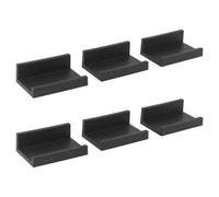 Urbn-Living Urbnliving Modern Floating Wall Shelf U Shape Stylish Display And Storage For Home Decor Black Set Of 6