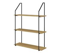 Urbn-Living Urbnliving Modern Geometric Wall Mounted Shelf Style Steel Frame Rack - Wild Oak 60X20X52Cm