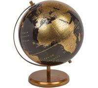 Urbn-Living Urbnliving Premium Rotating World Globe Atlas With Gold Base Stylish Desk Accessory For Home & Office Decor Black & Gold, 20Cm