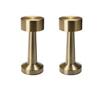 Urbn-Living Urbnliving Rechargeable Led Touch Table Lamp With Usb Charging - Gold Set Of 2