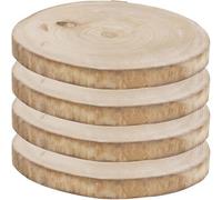 Urbn-Living Urbnliving Rustic Natural Wooden Slice 30Cm Round With Bark, Decorative Log Plate For Table Centerpieces - 4 Pack