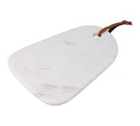 Urbn-Living Urbnliving White Natural Marble Stone Serving Platter Cutting Board Kitchen Tray Leather Strap