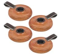 Urbn-Living Urbnliving Wooden Candle Holder With Handle Rustic Natural Light Wood Candlestick Décor Set Of 4