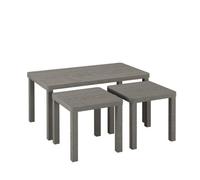 Urbn-Living Urbnliving Wooden Nesting Stacking Cedar Grey Color Coffee Side Centre Tables Living Room Furniture, Set Of 3