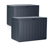 Urbn-Living Vertical Stripes - Anthracite Garden Storage Box - Wood Design