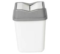 URBNLIVING 10L/20L/30L/50L Plastic Waste Management Recycling Bin Trash Can Dustbin with Butterfly Lid for Office, Kitchen and Bathroom (30L Grey/White)