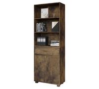 Urbn-Living White - 5-Tier Wooden Display Cabinet With Shelves & Drawer