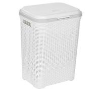 Urbn-Living White - 55L Plastic Rattan Laundry Basket
