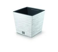 Urbn-Living White - Furu Square Low Planter With Insert - 23.5X24X24 Cm