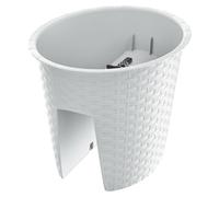 Urbn-Living White, Set Of 1 - Oval Ratolla Railing Plant Pot - 22.5X29.8X24.2Cm