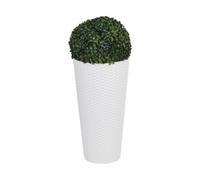 Urbn-Living White, Set Of 1 - Round Pots With Artificial Boxwood Ball Plant - 38.5X20X20Cm
