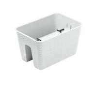 Urbn-Living White, Set Of 1 - Square Ratolla Railing Plant Pot - 22.5X27.2X27.2Cm