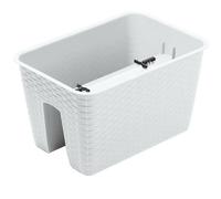 Urbn-Living White, Set Of 1 - Square Ratolla Railing Plant Pot - 22.5X39.6X27.2Cm