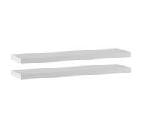 Urbn-Living 2 x 90cm White Wooden Floating Wall Mount Shelves Display Unit