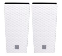 Urbn-Living White, Set Of 2 - Rato Large Square Flower Pot - 50X26X26Cm