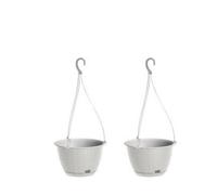 Urbn-Living White, Set Of 2 - Ratolla Round Hanging Plastic Planter - 14.2X21.7X21.7 Cm