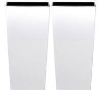 Urbn-Living White, Set Of 2 - Urbi 12.5Cm Square Plastic Planter Pot For Indoor & Outdoor Use