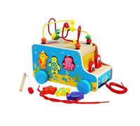 Urbn-Living Wooden Pull Along Car With Xylophone & Shape Sorter