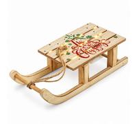 Urbn-Living Wooden Xmas Sleigh Decoration 20 Led Lights 6 Hour Timer Mantelpiece Shelf Display