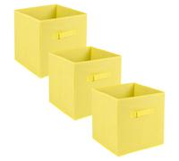 Urbn-Living Yellow - Large Collapsible Cube Storage Boxes With Carry Handles - 27X27X27Cm