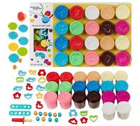 URBN-TOYS 42-Piece Modelling Dough Kit for Kids - 20 Multi-Coloured Dough Pots, 22 Tools, Cutters & Moulds - Educational Craft Set for Creativity, Sensory Play & Fine Motor Skills