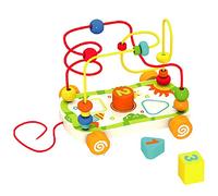 URBN-TOYS My First Bead Maze Shape Sorter Pull Along Rolling Car Toy
