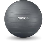 URBNFit Exercise Gym Ball (Multiple Sizes And Colors) For Stability & Yoga - Workout Guide Included & Quick Pump Included - Anti Burst Professional Quality Design (Silver, 65cm)