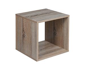 URBNLIVING 1, 2, 3, 4 Tier Antique Oak Wooden Shelving Bookcase Storage Shelf Unit (Cube)