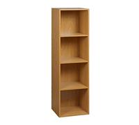 URBNLIVING 1, 2, 3, 4 Tier Beech Wooden Shelving Bookcase Storage Wood Shelf Unit … (4 Tier)