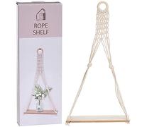URBNLIVING 1 Tier or Two Tier Wooden Hanging Shelf Storage Display Rack Decorative Indoor (1 Tier)