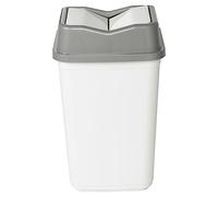 URBNLIVING 10L/20L/30L/50L Plastic Waste Management Recycling Bin Trash Can Dustbin with Butterfly Lid for Office, Kitchen and Bathroom (50L Grey/White)