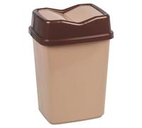 URBNLIVING 10L/20L/30L/50L Plastic Waste Management Recycling Bin Trash Can Dustbin with Butterfly Lid for Office, Kitchen and Bathroom (5L Cappuccino)