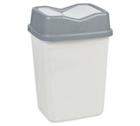 URBNLIVING 10L/20L/30L/50L Plastic Waste Management Recycling Bin Trash Can Dustbin with Butterfly Lid for Office, Kitchen and Bathroom (5L Grey/White)
