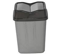 URBNLIVING 10L/20L/30L/50L Plastic Waste Management Recycling Bin Trash Can Dustbin with Butterfly Lid for Office, Kitchen and Bathroom (10L Black/Grey)