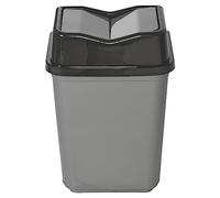 URBNLIVING 10L/20L/30L/50L Plastic Waste Management Recycling Bin Trash Can Dustbin with Butterfly Lid for Office, Kitchen and Bathroom (20L Black/Grey)