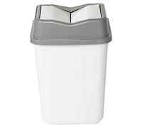 URBNLIVING 10L/20L/30L/50L Plastic Waste Management Recycling Bin Trash Can Dustbin with Butterfly Lid for Office, Kitchen and Bathroom (20L Grey/White)
