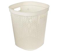 URBNLIVING 12.5L Plastic Home Office Rubbish Waste Basket Garbage Dustbin Bin for Kitchen Bathroom Office (White)