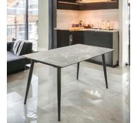 URBNLIVING 120cm Width Square Shape Modern 4 Seater Ceramic Top Dining Table for Kitchen & Dining Room Stylish Furniture