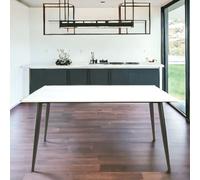URBNLIVING 120cm Width Square Shape Modern 4 Seater Ceramic Top Dining Table for Kitchen & Dining Room Stylish Furniture