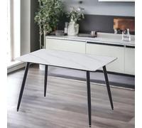URBNLIVING 120cm Width Square Shape Modern 4 Seater Ceramic Top Dining Table for Kitchen & Dining Room Stylish Furniture