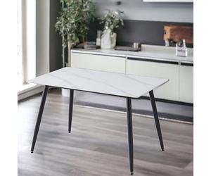 URBNLIVING 120cm Width Square Shape Modern 4 Seater Ceramic Top Dining Table for Kitchen & Dining Room Stylish Furniture