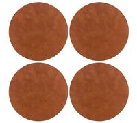 URBNLIVING 15" Brown Round Faux Leather Dining Table Placemats Party Decor Settings