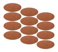 URBNLIVING 15" Brown Round Faux Leather Dining Table Placemats Party Decor Settings