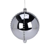 URBNLIVING 15cm LED Light Up Silver Ball Christmas Tree Decoration Warm White Timer for Xmas Party/Wedding/Gaming Room Decoration Tree Lights Indoor Outdoor