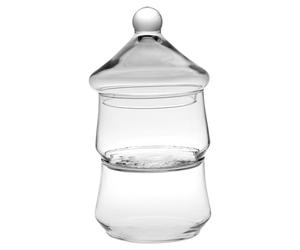 URBNLIVING 2 Tier Christmas Tree Clear Glass Snacks Candies Chocolate Dish Bowl Jar with Lid