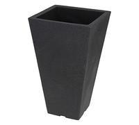 URBNLIVING 2 x Black Medium Square Flowerpot