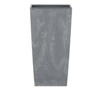 URBNLIVING 2 X Large Tall Concrete Effect Flower Plant Pot Indoor Outdoor Garden Patio Planters (Black, 265mm Square)