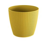 URBNLIVING 2 X Wheaty Mini Plastic Flower Plant Garden Indoor Outdoor Planter Herb Pots Modern Set (Yellow, 190mm)